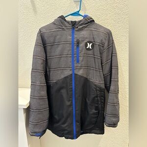 Hurley Blue and Black Fleece Jacket - Youth Large